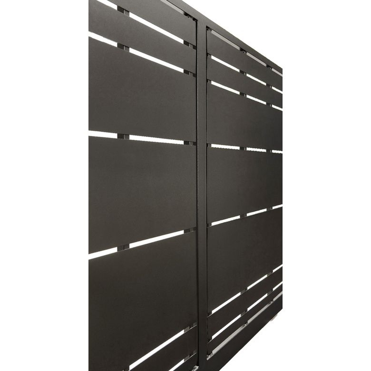 Destocking of steel Black Sliding Gates - barrier - Auctelia