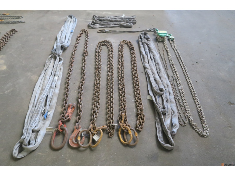 Chains, lifting straps and hoist Handling and placing equipment