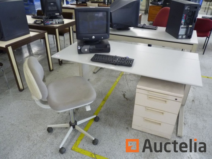 Desk, chair, cabinet + Dell computer - Office furniture - auctelia.com