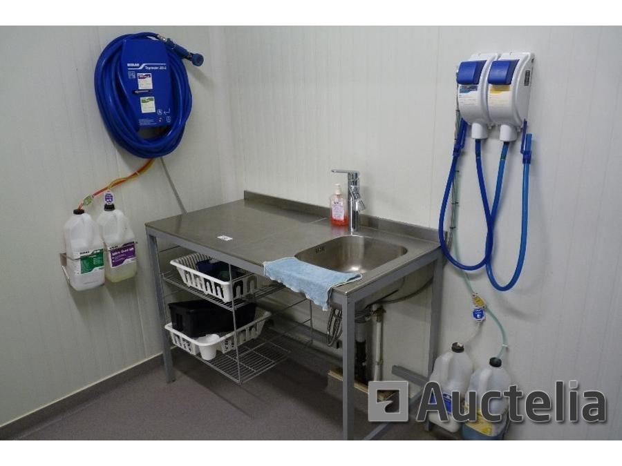 Stainless Steel Sink Table + Ecolab Topmater J20-2 Cleaning Lance + Ec ...