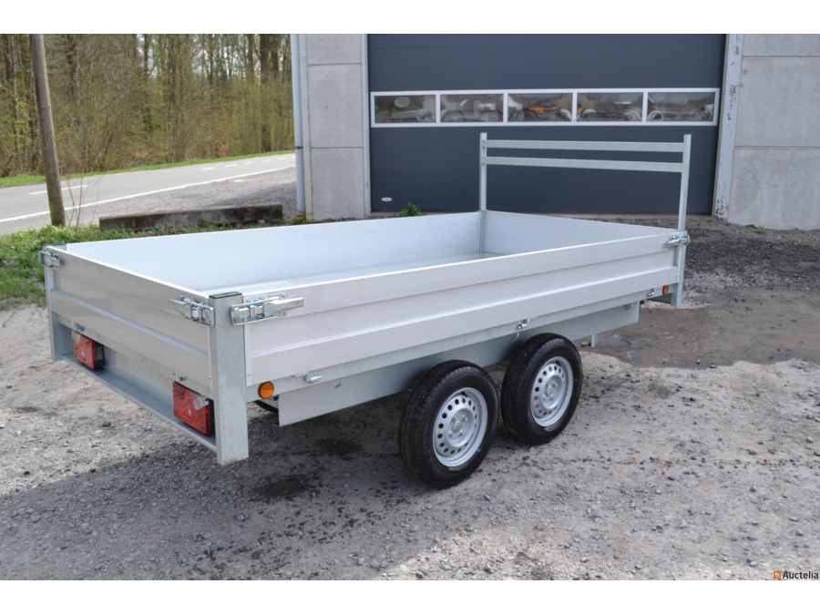 REMORQUE DOUBLE ESSIEUX BENNE ALU 300x150cm 750kg - Transport 