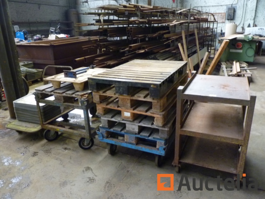 Pallets Metalen Matten Panelen Aluminium Trays Tray Op Wielen Pal Auctelia Com